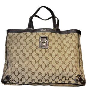 Gucci Brown Tote, GG Canvas Abbey D-Ring